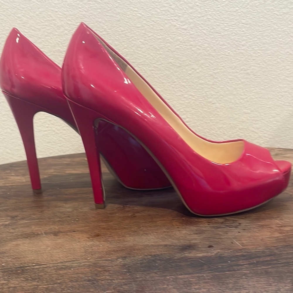 Guess Red High Heel Pumps with Patent Finish